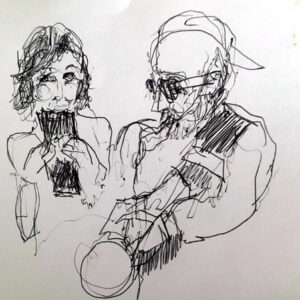 Anne Alvaro et François Corneloup -croquis de François Tanguy